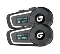 Zhongreat TK-X4SC Cuffie per casco da moto con 4 vie one-key networking/condivisione musica/FM/cancellazione del rumore/impermeabile IP67/accoppiamento universale, sistema di comunicazione citofono