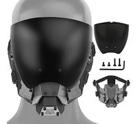 Zhongren Cyber Punk Maschera per il viso Cosplay Cool Punk Maschera integrale costumi anti-appannamento staccabile mezza maschera Techwear per uomini donne Halloween Party Prop Music Festival