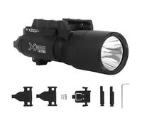 Zhongren X300 Torcia tattica a pistola, 800 lumen, luce bianca, torcia tattica per softair, 2 modalità di luce costante/momentanea (nero)