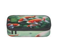 ZHONGSK Astuccio grande capiente, astuccio grande - hd giapponese carpa rossa pesce - organizer per cancelleria scolastica astuccio per trucchi con scomparti con cerniera per ragazze ragazzi bambini