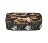 ZHONGSK Astuccio grande capiente, astuccio grande - Imagen De Pug - organizer per cancelleria scolastica con scomparti con cerniera per ragazze ragazzi adulti donne uomini, Nero , Taglia unica, Zaino