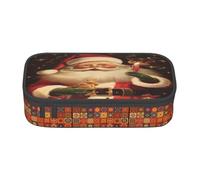 ZHONGSK Astuccio grande per matite, grande capacità, con scritta "Merry Christmas", organizer per cancelleria scolastica e trucchi con scomparti con cerniera, per ragazze, ragazzi, bambini, adulti,