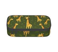 ZHONGSK Astuccio grande per matite, grande capacità, motivo giraffa dei cartoni animati, organizer per cancelleria per la scuola, trousse per trucchi con scomparti con cerniera, per ragazze, ragazzi,