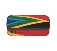 ZHONGSK Astuccio grande per matite, grande portamatite, bandiera del Sud Africa, organizer per cancelleria scolastica e trucchi con scomparti con cerniera, per ragazze, ragazzi, bambini, adulti,