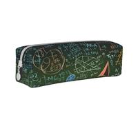 ZHONGSK Astuccio in pelle, piccolo astuccio per matite con cerniera, astuccio per cancelleria stampato, organizer per bambini, ragazze, ragazzi, insegnanti e uso in ufficio (domanda di matematica),