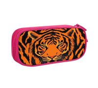 ZHONGSK Astuccio per matite di grande capacità, astuccio per cancelleria, matita con scomparti con cerniera, grazioso astuccio per matite | leopardo tigre arancione | astuccio organizer per ragazzi