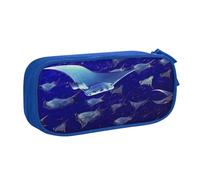 ZHONGSK Astuccio per matite di grande capacità, astuccio per cancelleria, matita con scomparti con cerniera, grazioso astuccio per matite | Manta Ray e pesce | Astuccio organizer per ragazzi e adulti,