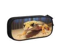 ZHONGSK Astuccio per matite di grande capacità, astuccio per cancelleria, matita con scomparti con cerniera, grazioso astuccio per matite | geco leopardato sabbia | astuccio organizer per ragazzi e