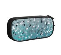 ZHONGSK Astuccio per matite di grande capacità, astuccio per cancelleria, matita con scomparti con cerniera, grazioso astuccio per matite | sfondo blu glitterato | astuccio organizer per ragazzi e