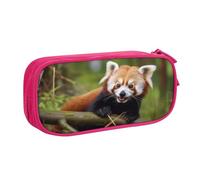 ZHONGSK Astuccio per matite di grande capacità, astuccio per cancelleria, matita con scomparti con cerniera, grazioso astuccio per matite | Little Red Panda | Astuccio organizer per ragazzi e adulti,