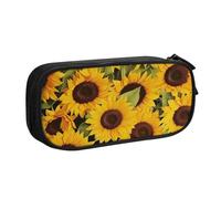 ZHONGSK Astuccio per matite di grande capacità, astuccio per cancelleria, matita con scomparti con cerniera, grazioso astuccio per matite | girasoli gialli | portapenne organizer per ragazzi ragazze e