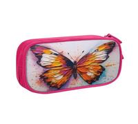 ZHONGSK Astuccio portapenne di grande capacità, astuccio per cancelleria, matita con scomparti con cerniera, grazioso astuccio per matite | Ricamo farfalla colorata | Astuccio organizer per ragazzi