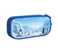 ZHONGSK Astuccio portapenne di grande capacità, astuccio per cancelleria, matita con scomparti con cerniera, grazioso astuccio per matite | Penguin Antarctica Ice | Portapenne organizer per ragazzi