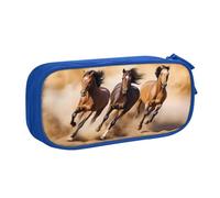ZHONGSK Astuccio portapenne di grande capacità, astuccio per cancelleria, matita con scomparti con cerniera, grazioso astuccio per matite | Tre cavalli che corrono | Astuccio organizer per ragazzi e
