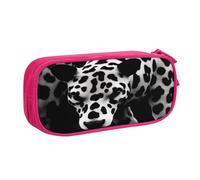 ZHONGSK Astuccio portapenne di grande capacità, astuccio per cancelleria, matita con scomparti con cerniera, grazioso astuccio per matite | leopardo bianco e nero | astuccio organizer per ragazzi e