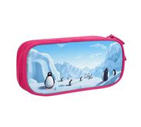 ZHONGSK Astuccio portapenne di grande capacità, astuccio per cancelleria, matita con scomparti con cerniera, grazioso astuccio per matite | Penguin Antarctica Ice | Portapenne organizer per ragazzi