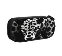 ZHONGSK Astuccio portapenne di grande capacità, astuccio per cancelleria, matita con scomparti con cerniera, grazioso astuccio per matite | leopardo bianco e nero | astuccio organizer per ragazzi e
