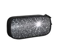 ZHONGSK Astuccio portapenne di grande capacità, astuccio per cancelleria, matite con scomparti con cerniera, grazioso astuccio per matite | glitter argento lucido | astuccio organizer per ragazzi e