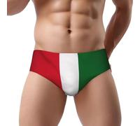ZHONGSK Bandiera dell'Italia | Slip da uomo intimo morbido traspirante da uomo a triangolo elasticizzato confortevole slip da uomo elegante stampa grafica, Nero , S