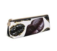 ZHONGSK Cool Black Lips - Astuccio in pelle per matite e penne, cancelleria per studenti, grazioso astuccio con cerniera, per ragazze e ragazzi, bianco, Taglia unica, Organizer per imballaggio