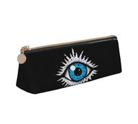 ZHONGSK Evil Eye - Astuccio in pelle per matite e penne, cancelleria per studenti, grazioso astuccio con cerniera, per ragazze e ragazzi, bianco, Taglia unica, Organizer per imballaggio