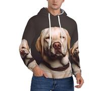 ZHONGSK Felpa con cappuccio da uomo, con simpatico cane labrador, felpa da uomo con divertente stampa grafica 3D, felpa con cappuccio, morbida e confortevole, a maniche lunghe, con tasca a marsupio,