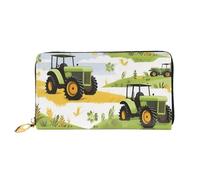ZHONGSK Portafoglio da donna in pelle - Elegante portafoglio lungo con cerniera Clutch Bag - Portamonete Porta Carte di Credito Organizzatore - Ibisco Blu, Trattore Agricoltura, Taglia unica