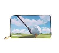 ZHONGSK Portafoglio da donna in pelle - Elegante portafoglio lungo con cerniera pochette - portamonete porta carte di credito organizer - foglie e coccinelle, mazza da golf, Taglia unica