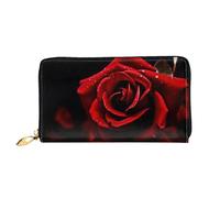 ZHONGSK Portafoglio da donna in pelle - Elegante portafoglio lungo con cerniera pochette - portamonete porta carte di credito organizer - Tie Dye arcobaleno, Rosa rossa., Taglia unica