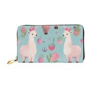 ZHONGSK Portafoglio da donna in pelle - Elegante portafoglio lungo con cerniera pochette - portamonete porta carte di credito organizer - simpatici pinguini che scattano foto, Grazioso cuore rosa