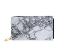 ZHONGSK Portafoglio da donna in pelle - Elegante portafoglio lungo con cerniera pochette - portamonete porta carte di credito organizer - aereo cartone animato, Marmo nero strutturato, Taglia unica