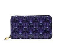 ZHONGSK Portafoglio da donna in pelle - Elegante portafoglio lungo con cerniera pochette - portamonete porta carte di credito organizer - foglie e coccinelle, Mansione stregata, Taglia unica