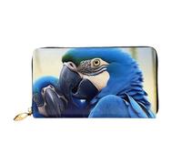 ZHONGSK Portafoglio da donna in pelle - Elegante portafoglio lungo con cerniera pochette - portamonete porta carte di credito organizer - simpatici pinguini che scattano foto, Abbraccio pappagallo