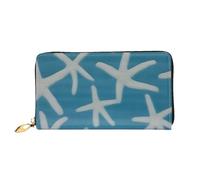 ZHONGSK Portafoglio da donna in pelle - Elegante portafoglio lungo con cerniera pochette - portamonete porta carte di credito organizer - Simpatici porcellini d'India, Lana costiera delle stelle