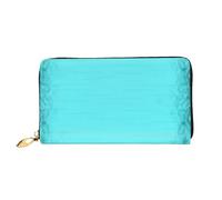 ZHONGSK Portafoglio da donna in pelle - Elegante portafoglio lungo con cerniera pochette - portamonete porta carte di credito organizer - Simpatici porcellini d'India, Blu ottanio, Taglia unica