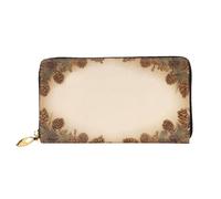 ZHONGSK Portafoglio da donna in pelle - Elegante portafoglio lungo con cerniera pochette - portamonete porta carte di credito organizer - Winter The Dolphin, Bordo del cono di pino, Taglia unica