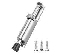 Zhongtou Fermaporta in lega di zinco, fermaporta per porta con funzionamento a pedale, in metallo, con vite per interni ed esterni, porta del balcone (argento)