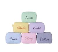 Zhongzhi Trucco ricamato personalizzato, regalo per damigella d'onore, borsa cosmetica personalizzata, proposta di damigella d'onore, regalo di Natale, regalo per lei, regalo per la festa della mamma