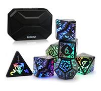 ZHOORQI Dadi Ricaricabili Con Scatola di Ricarica, 7 PCS LED Dadi Elettronici, Dungeons and Dragons Poliedrici per Giochi da Tavolo, MTG Pathfinder Gioco di Ruolo (Light up Dice)