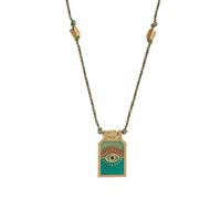 ZHORCIN Collana placcata in oro con carte dei tarocchi retrò elegante collana retrò con disegni delicati per feste quotidiane, 1, Bronzo, Nessuna pietra preziosa