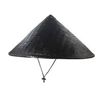 Zhou-long Cappello da samurai giapponese fatto a mano, per cosplay cavaliere, nero, in bambù, Nero , Dia.16.5 inches Deep 7 inches