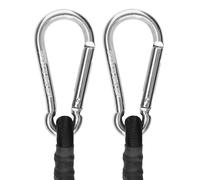 ZHOUBIN Corde elastiche nere da 60 pollici con moschettoni 2 pezzi