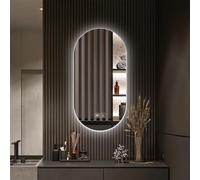 Zhoudong 120cm Dimmerabile Specchio Vanity con Touch Control, LED Ovale Specchio da Bagno a Parete, Specchio Decorativo Anti-Nebbia, Interruttore Tattile(Backlit,24"x36")