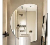 Zhoudong 120cm Specchio da Bagno da Parete con Luce, Mezza Luna Grande Specchio a Figura Intera, Specchio Intelligente Anti-Appannamento Dimmerabile(Right cut,120 * 80cm)