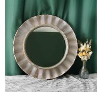 Zhoudong 65/85cm Specchio da Parete Vintage Shabby Chic, Specchi Decorativi Ornato Rotondo, Anticato Cornice in PU, per Soggiorno Camera da Letto Ingresso(Silver,65cm/26inch)