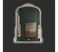 Zhoudong Intelligente Anticato Specchio Cosmetico da Parete con Luce, 3 Colori Dimmerabile, Vintage Decorativi Specchio da Bagno, Stile Barocco, con Cornice in PU(Champagne,28"x40"/70x100cm)