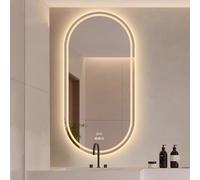 Zhoudong Ovale Specchio Decorativo Bagno con Luce LED, Specchio Vanity Intelligente Moderno, Specchietti da Parete con Anti-Appannamento, 3 Colori Dimmerabile(Vertical,50x80cm)