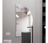 Zhoudong Specchi Decorativi a Mezza Luna Grand con Illuminazione a LED, Specchio da Trucco Anti-Appannamento senza Cornice, Retroilluminato Dimmerabile(Cut left,120x60cm)