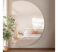 Zhoudong Specchio a Figura Intera da Parete a Mezza Luna, Specchio da Bagno Anti-Appannamento Senza Cornice, Intelligente Dimmerabile, Interruttore Tattile(Right semicircle,43" Lx28 W)
