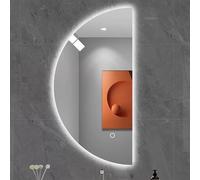 Zhoudong Specchio a Figura Intera Semicerchio con Luce LED, Specchio Vanity Bagno 3 Colori di Retroilluminato con Controllo Tattile, Anti-Appannamento(Left,24 * 48in)